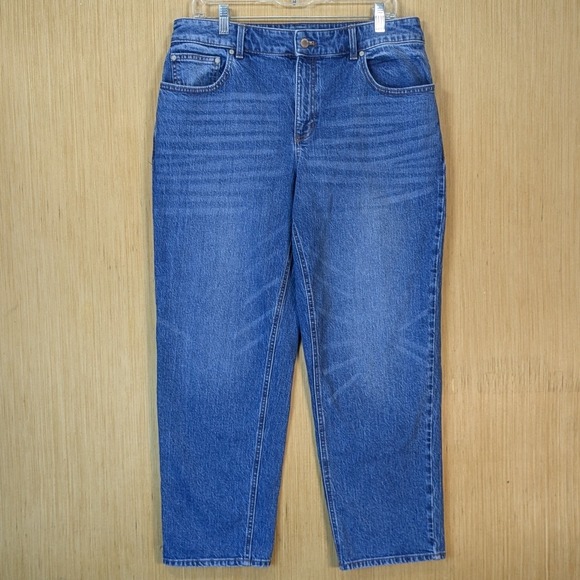 Talbots Denim - Talbots Stovepipe Ankle Jeans Womens 12 Kingston Wash Blue Straight Leg Denim